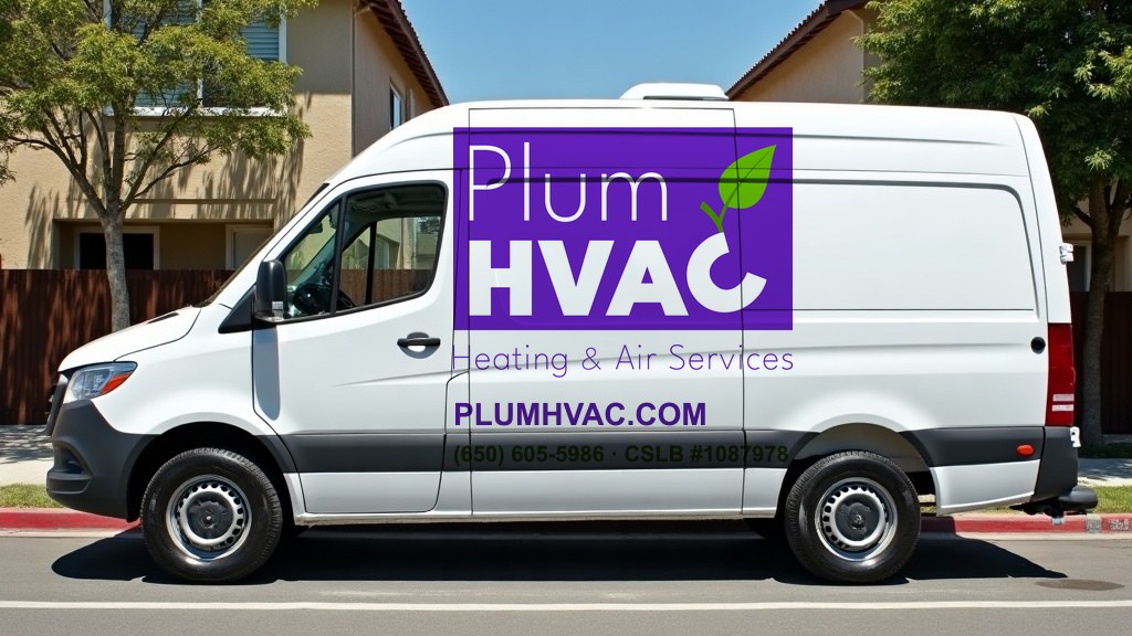 Plum HVAC service van